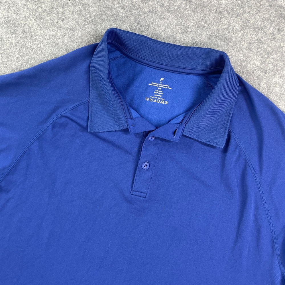 Fabletics Mens Polo Shirt XL Blue Short Sleeve